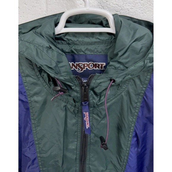 Jansport Colorblock Anorak Packable Windbreaker Jacket Men's L / Vintage 90s - Picture 3 of 6